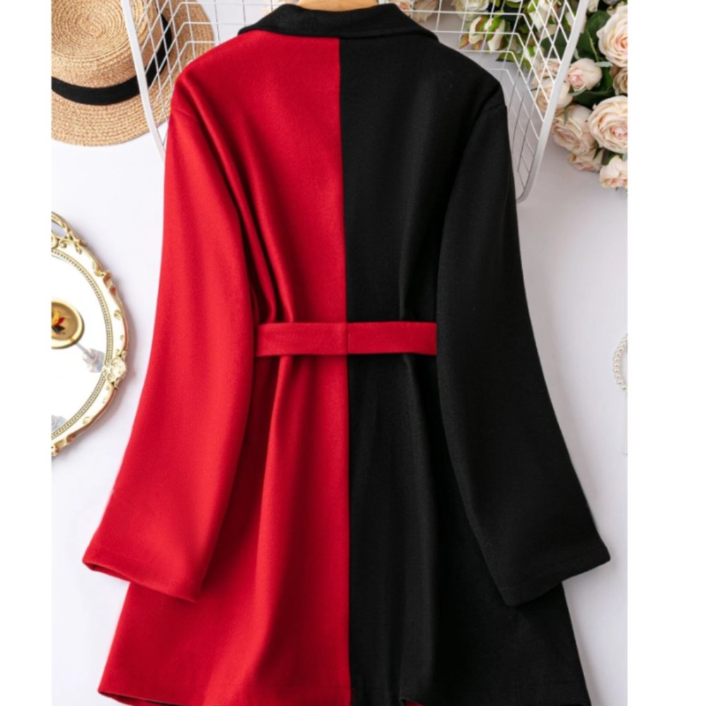 Black And Red Winter Coat Stunning Last One 54 Bust 2X NWT Hd - Picture 5 of 5